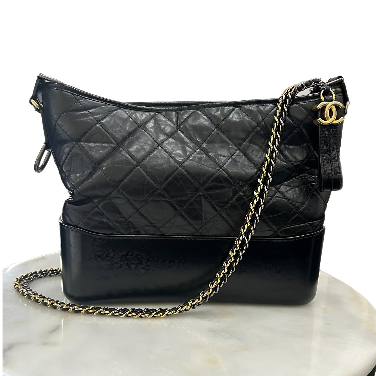 CHANEL - Gabrielle Medium Black Hobo Bag Series 28