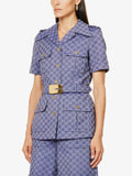 GUCCI - GG Monogram-Jacquard Cotton Jacket Sz 40