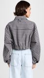 TIBI - Gingham-Check Drill Cropped Jacket Sz L