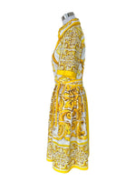 DOLCE & GABBANA - Majolica Print Poplin Shirt Dress Sz IT 44