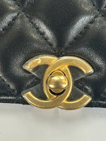 CHANEL - Wallet on Chain Bag in Black Lamb Leather