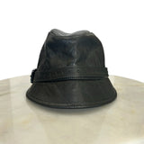 BURBERRY - Black Leather Hat Sz M
