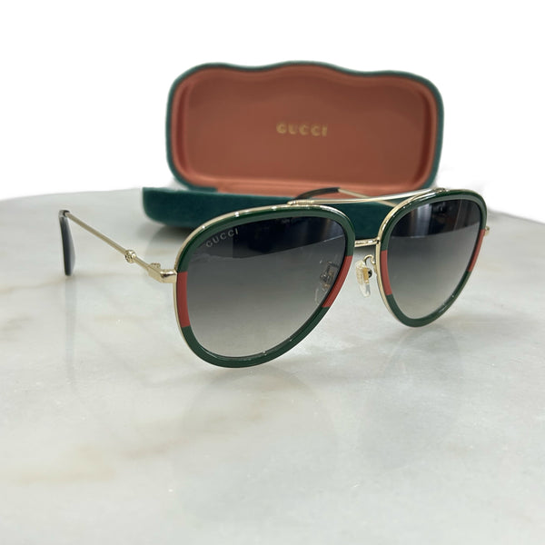 GUCCI - GG0062S Unisex Pilot Frame Sunglasses