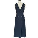 CHRISTIAN DIOR - Navy Sleeveless Coat Dress Sz IT 42