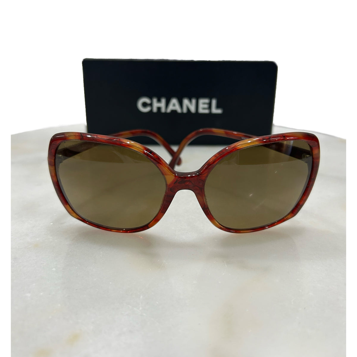 CHANEL - Red Tortoiseshell Sunglasses
