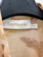 ZIMMERMANN - Tempo Scalloped Shirt in Yellow Sz 1