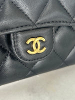 CHANEL - Classic Flap Long Quilted Black Wallet