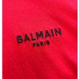 BALMAIN - Embroidered Logo Red T-Shirt Sz XL / Suit AUS M/L