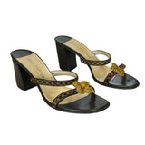 LOUIS VUITTON - Damier Monogram Flower Block Sandals Sz 37.5