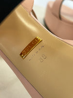 GUCCI - Pink Leather GG Marmont Block Sandals
Size EU 38