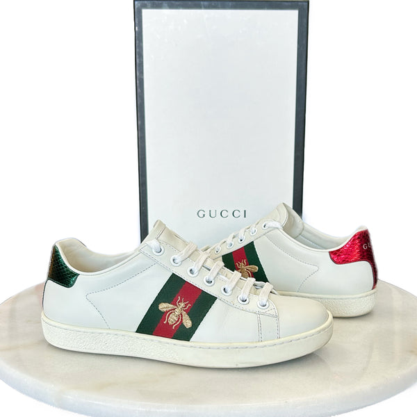 GUCCI - Ace Sneaker with Bee Embroidery Sz 34.5