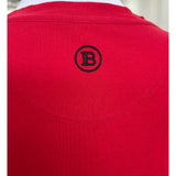 BALMAIN - Embroidered Logo Red T-Shirt Sz XL / Suit AUS M/L