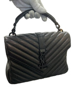SAINT LAURENT - College Medium Bag in Black Quilted Leather