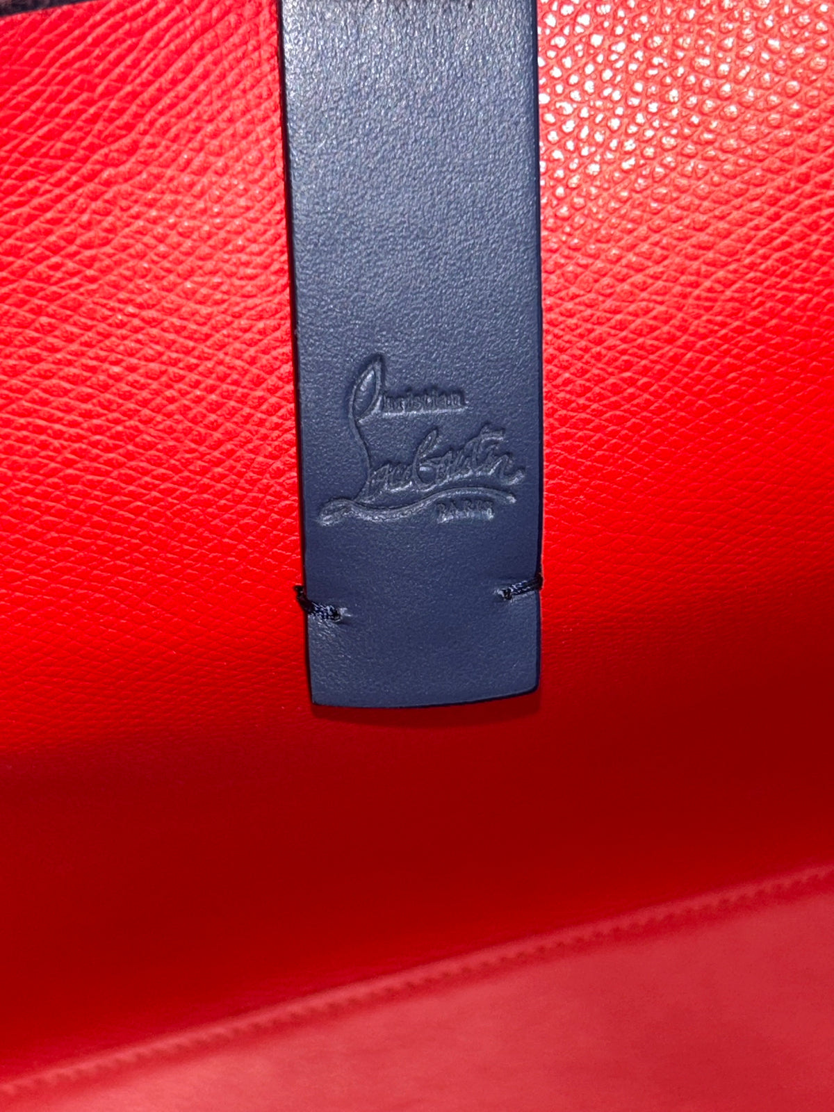CHRISTIAN LOUBOUTIN - Blue Alligator Embossed Cabata Tote