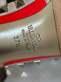VALENTINO - Rockstud Ankle Strap Pumps Red Sz 37.5
