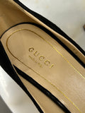 GUCCI - Black Suede Peep Toe Pumps Sz 37