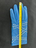 HERMÈS - Blue Leather Gloves Sz 7.5