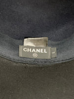 CHANEL - Black & Navy Lapin Wide Brim Hat