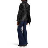 Each X Other - Fringe Detail Black Leather Jacket Sz M
