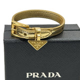 PRADA - Gold Leather Triangle Bracelet