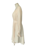 CHLOE - Cream Crepe Flared Ruffle Dress Sz FR 42