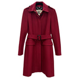 BURBERRY - Burgundy Virgin Wool Coat Sz 6-8