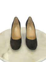 CHANEL - Suede CC Block Heels / Pumps Sz 40C