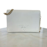 PRADA - White Saffiano Chain Bag