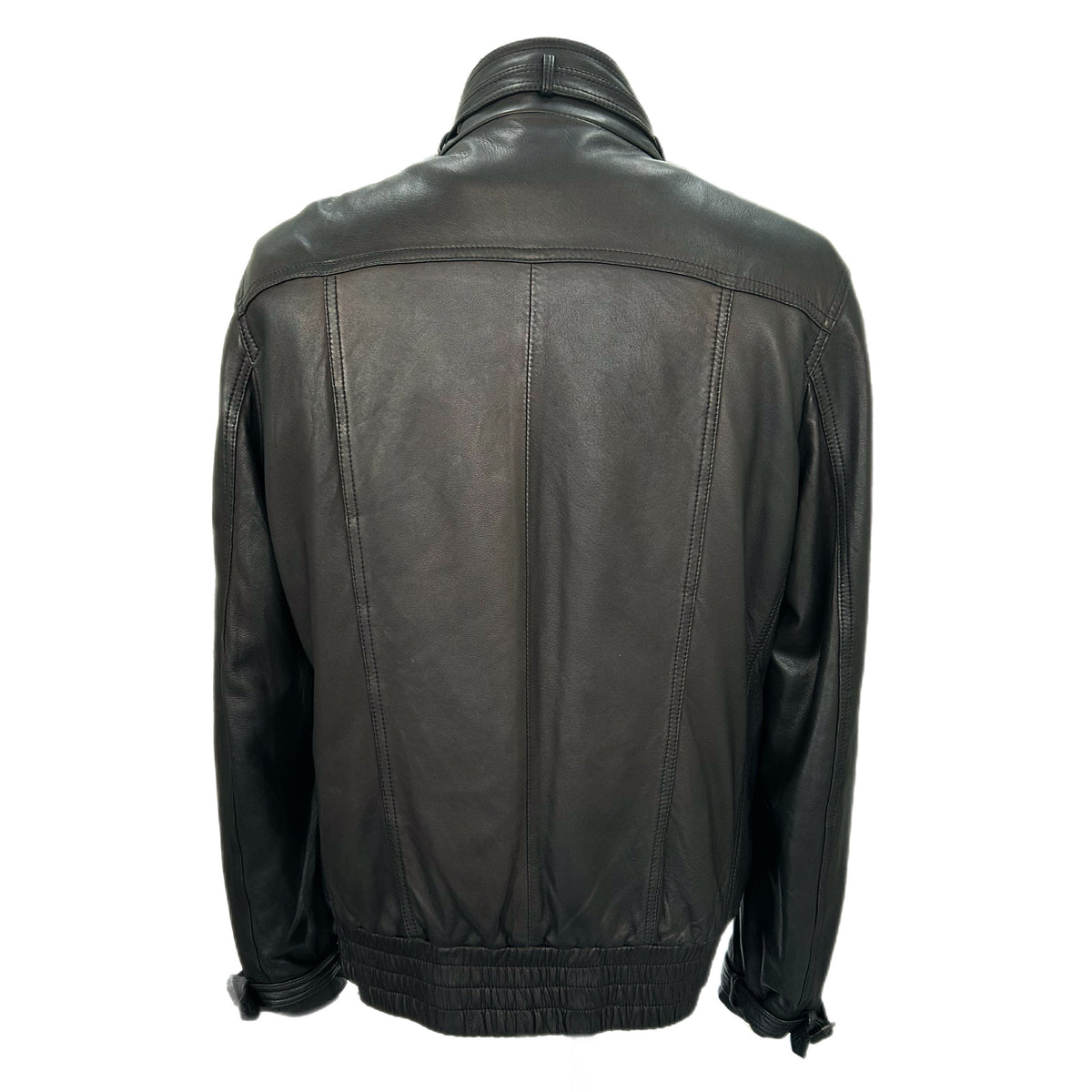 BURBERRY - Black Lamb Leather Jacket Sz 50