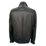 BURBERRY - Black Lamb Leather Jacket Sz 50