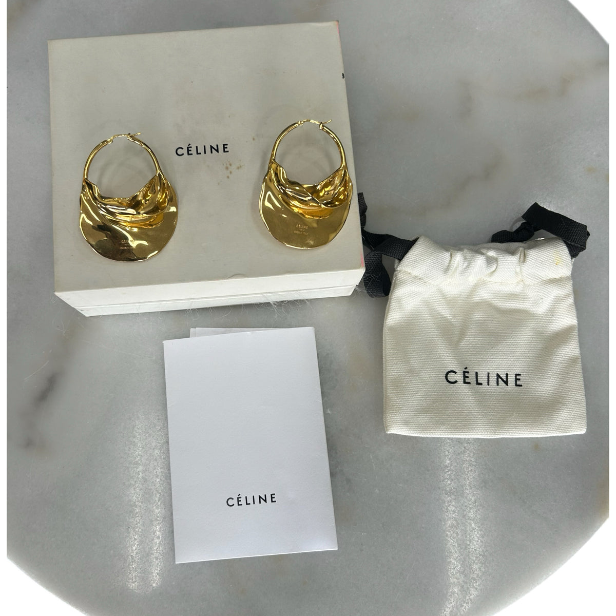 CELINE - Large Swirl Hoop Earrings
