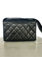 CHANEL - Diamond Quilted Leather CC Black Shoulder Bag