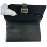 GIVENCHY - Long Bi-fold Black Leather Wallet
