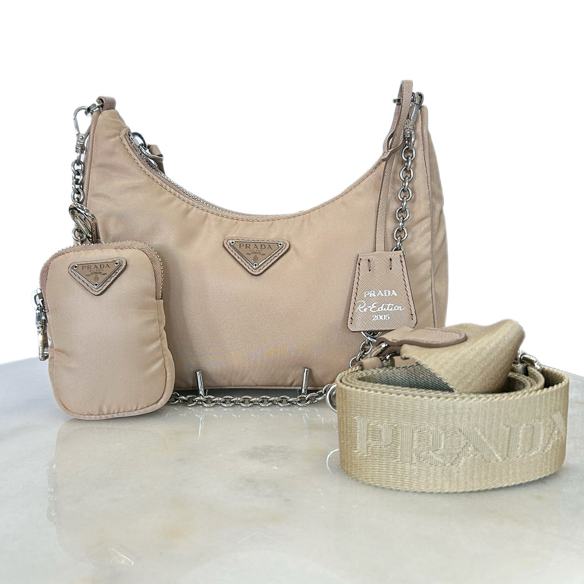 PRADA - Re-Edition 2005 Re-Nylon Bag - Cameo Beige