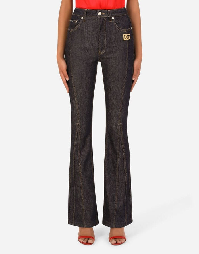 DOLCE & GABBANA - High-Rise Flared Jeans Sz 46