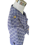 GUCCI - GG Monogram-Jacquard Cotton Jacket Sz 40