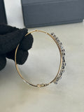 18ct Yellow Gold & Palladium Diamond & Sapphire Bangle