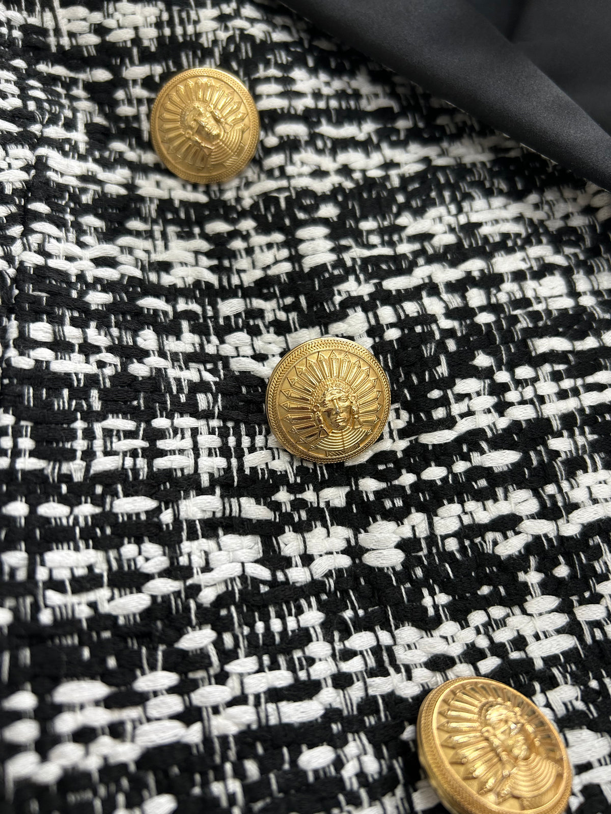 BALMAIN - Black and White Tweed Jacket Sz 40