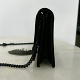 SAINT LAURENT - Kate Black Velvet & Crystal Tassel Bag