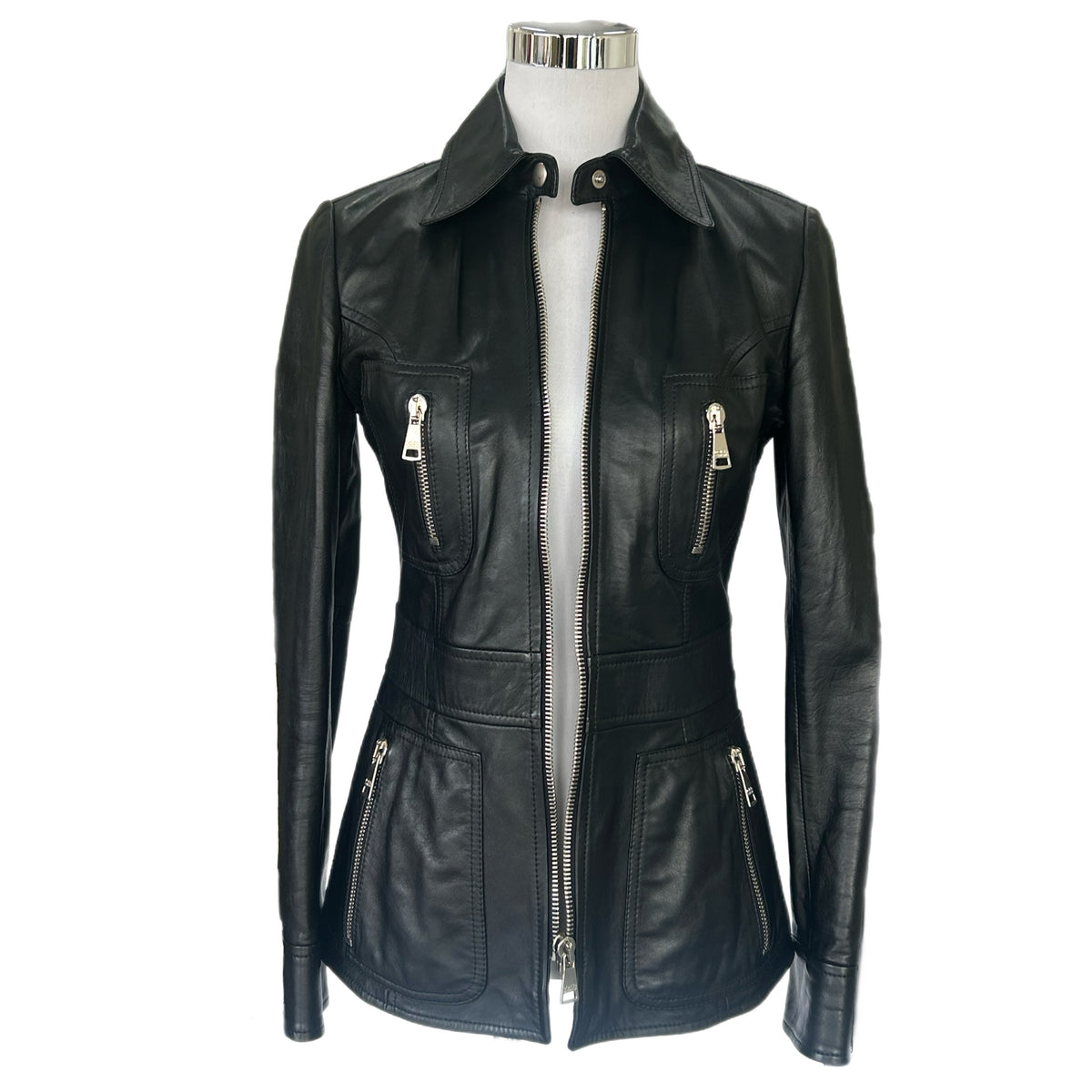 DOLCE & GABBANA - Lamb Leather Black Jacket Sz S / IT 40