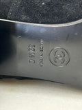 CHANEL - Pearl & Black Suede Leather Block Heel Shoes Sz 39.5