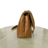 TORY BURCH - Kira Diamond Quilt Small Tan Shoulder Bag