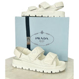 PRADA - White Padded Leather Sandals Sz 38.5
