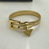 PRADA - Gold Leather Triangle Bracelet