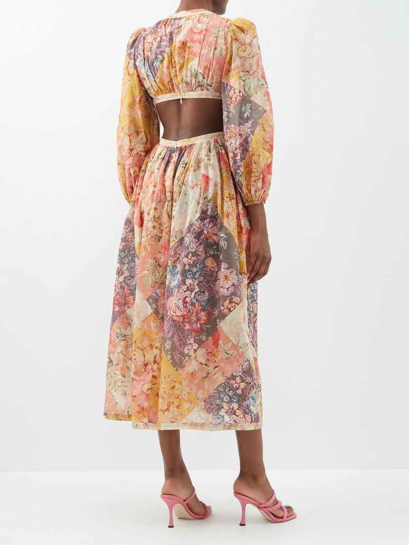 ZIMMERMANN - Pattie Patchwork Floral Dress Sz 1