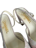 CHANEL - Tweed & Pink Patent Slingbacks Sz 39C