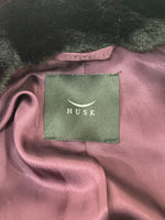 HUSK - Imperial Aubergine Longline Faux Fur Coat Sz L
