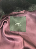 HUSK - Imperial Aubergine Longline Faux Fur Coat Sz L