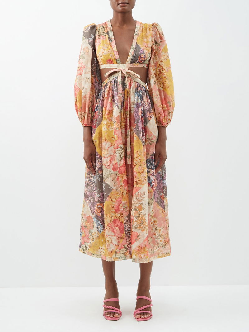 ZIMMERMANN - Pattie Patchwork Floral Dress Sz 1
