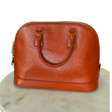 PRADA - Saffiano Orange Vernis Dome Bag